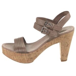 MIU MIU  leather sandal cork platform.  Sz10